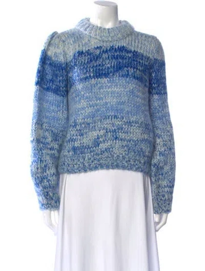 Pre-owned Ganni Wool Striped Sweater In Blue