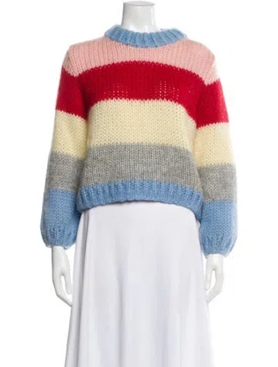 Pre-owned Ganni Wool Striped Sweater In Blue
