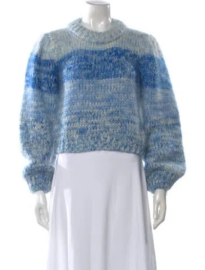 Pre-owned Ganni Wool Striped Sweater In Blue
