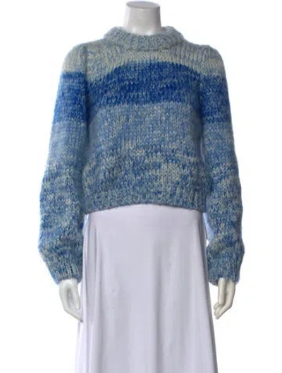 Pre-owned Ganni Wool Striped Sweater In Blue