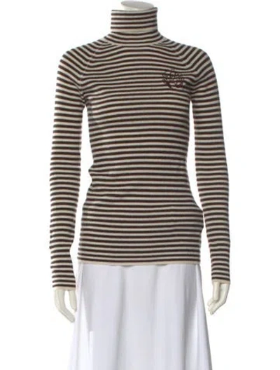 Pre-owned Ganni Wool Striped Sweater In Multi