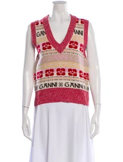 Pre-owned Ganni Wool Striped Sweater In Multi