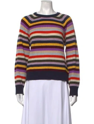 Pre-owned Ganni Wool Striped Sweater In Multicolor