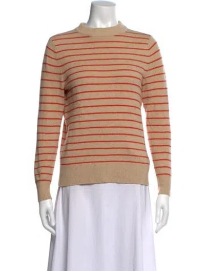 Pre-owned Ganni Wool Striped Sweater In Neutral
