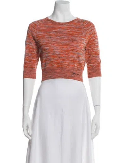 Pre-owned Ganni Wool Striped Sweater In Orange