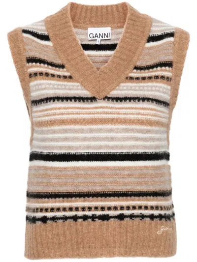 GANNI GANNI WOOL STRIPED VEST