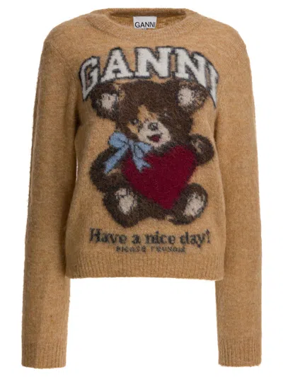 Ganni Herno Quilted Padded Vest In Brown