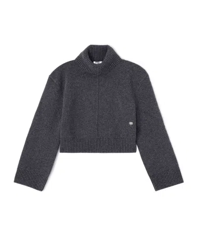 Ganni Wool Turtleneck Jumper In Purple