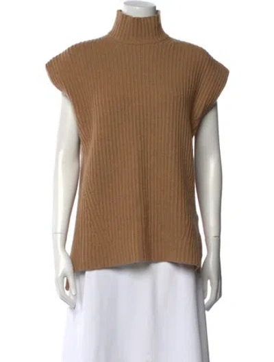 Pre-owned Ganni Wool Turtleneck Sweater In Brown