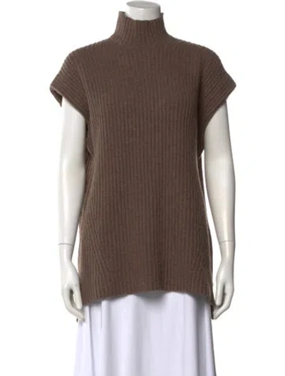 Pre-owned Ganni Wool Turtleneck Sweater In Brown
