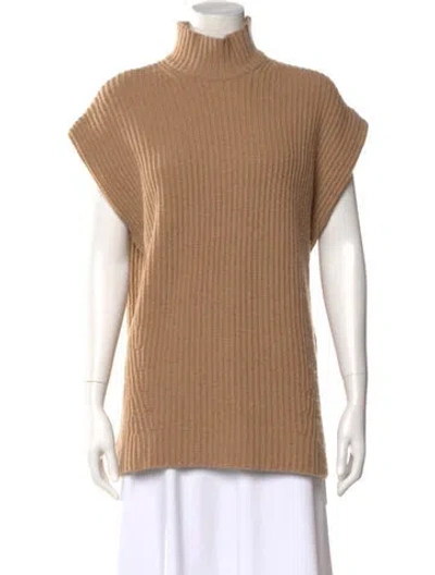 Pre-owned Ganni Wool Turtleneck Sweater In Brown