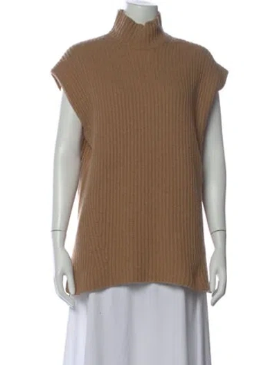 Pre-owned Ganni Wool Turtleneck Sweater In Brown