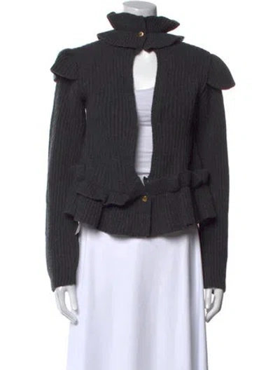 Pre-owned Ganni Wool Turtleneck Sweater In Gray