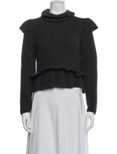 Pre-owned Ganni Wool Turtleneck Sweater In Gray