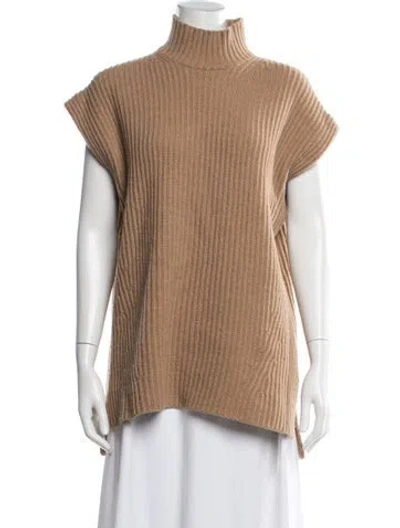 Pre-owned Ganni Wool Turtleneck Sweater In Neutral