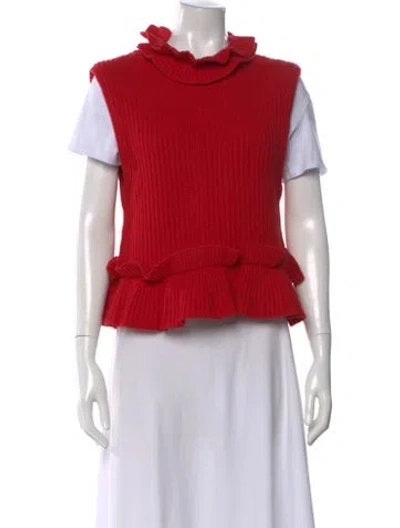 Pre-owned Ganni Wool Turtleneck Sweater In Red