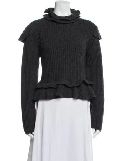 Pre-owned Ganni Wool Turtleneck Sweater W/ Tags In Grey