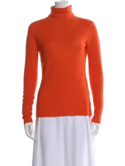 Pre-owned Ganni Wool Turtleneck Sweater W/ Tags In Orange