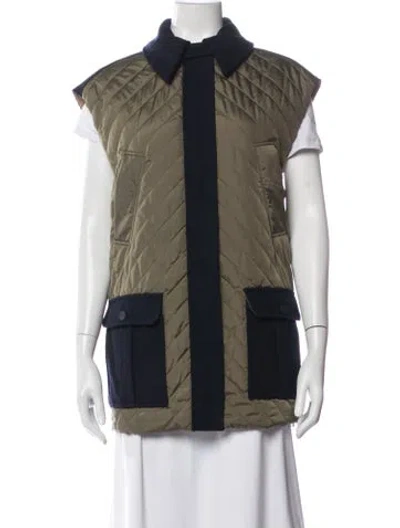 Pre-owned Ganni Wool Vest In Green