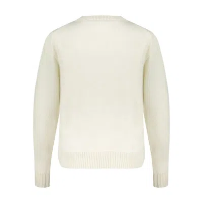 Ganni Wool-blend Ribbed Sweatshirt In Neutral
