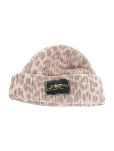 Pre-owned Ganni Woven Beanie Hat In Neutral
