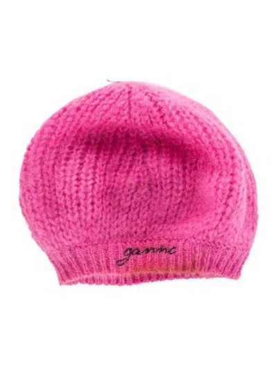 Pre-owned Ganni Woven Hat In Pink