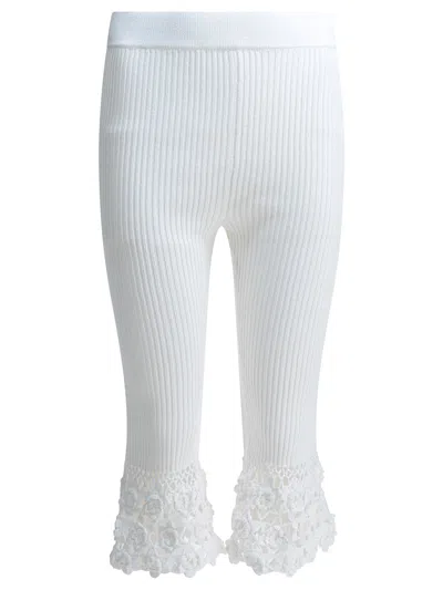 Ganni Woven Knit Legging In White