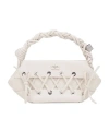 Ganni Off-white Mini Lace-up Bou Bag In Egret