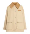 Ganni Womens Oversized-collar Brand-patch Woven Jacket Pale Khaki In Brown