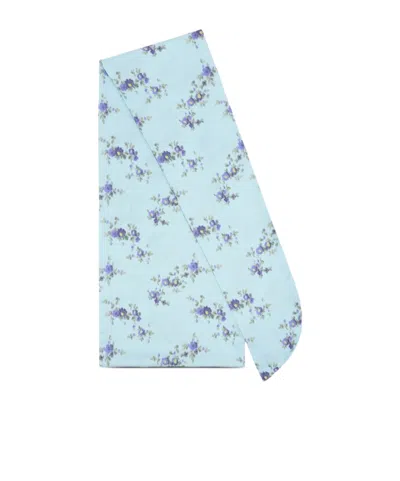 Ganni Wrap Scarf In Print In Blue
