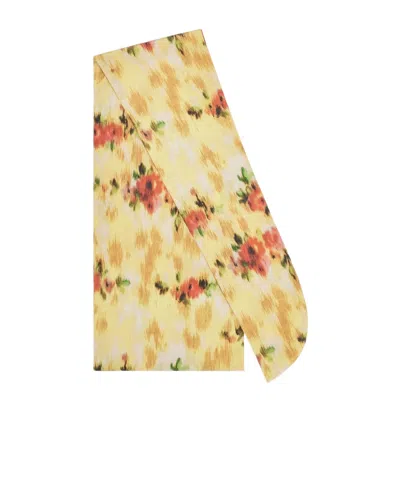 Ganni Wrap Scarf In Print In Brown