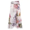 Ganni Wrap Skirt In Floral Print Polyamide