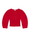 Ganni Smocked Poplin Blouse In Red