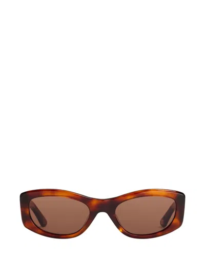 Ganni X Ace & Tate Lana Oval-frame Sunglasses In Brown