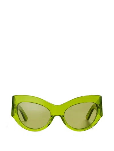 Ganni X Ace & Tate Trixie Oval-frame Sunglasses In Green
