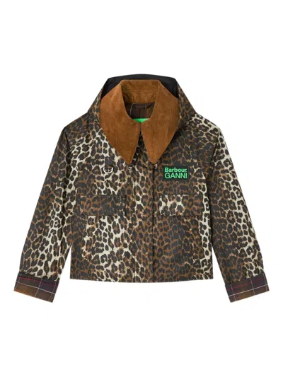 Ganni X Barbour Corduroy-collar Jacket In Brown