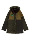 Ganni X Barbour Hooded Quilted Coat In Green