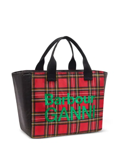 Ganni X Barbour Tartan Tote Bag In Multi
