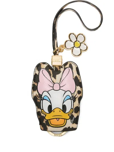 Ganni X Disney Animal-print Keyring In Brown