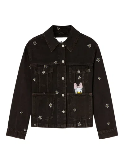 Ganni X Disney Floral Jacket In Black