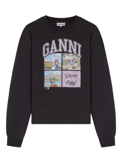 Ganni X Disney Sweatshirt Mit Print In Black