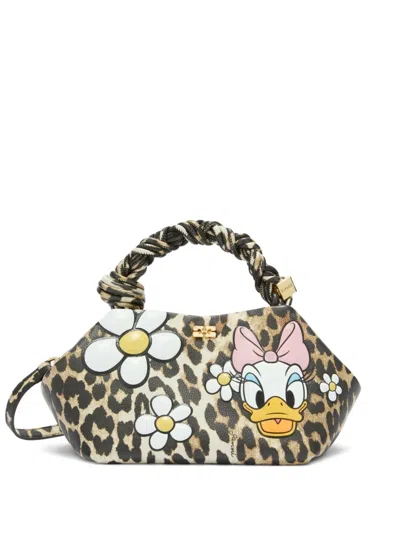 Ganni X Disney Leopard-print Tote Bag In Brown
