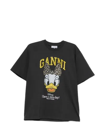 Ganni X Disney Daisy-print T-shirt In Black
