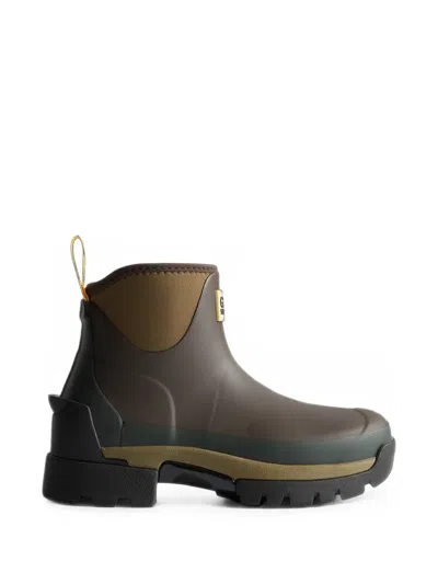 Ganni X Hunter Balmoral Ankle Boot In Brown In Green