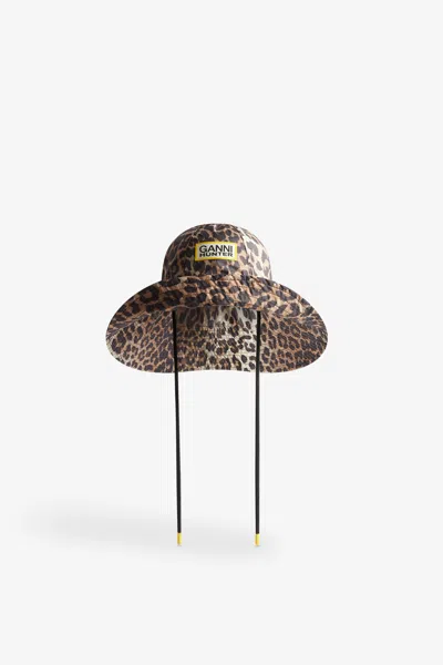 Ganni X Hunterwater Resistant Bucket Hat Size Xs/s - Brown