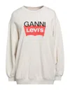 Ganni X Levi's Woman Sweatshirt Beige Size M Cotton, Hemp In Beige