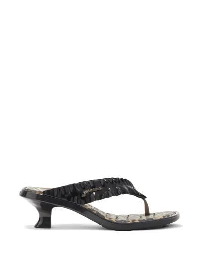 Ganni X Melissa Leopard-print Heeled Sandals In Black
