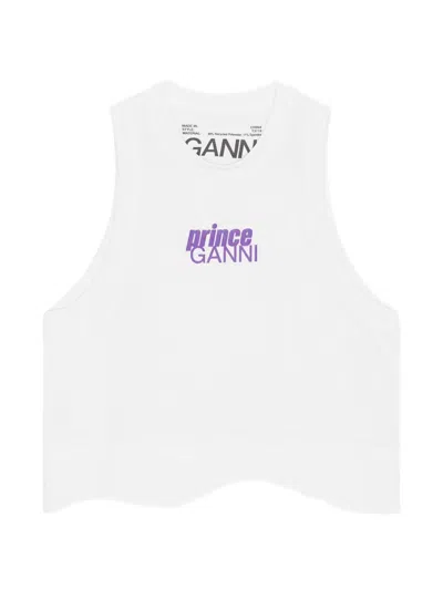 Ganni X Prince Logo Tank Top In White