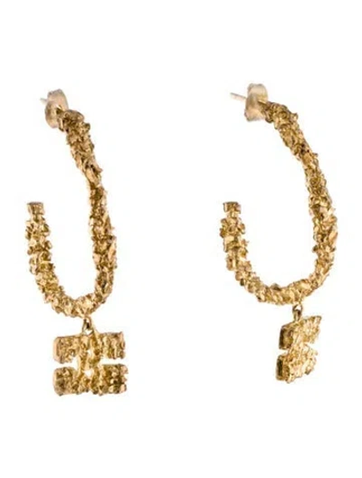 Pre-owned Ganni X Veneda Carter Hoop Earrings In Multi