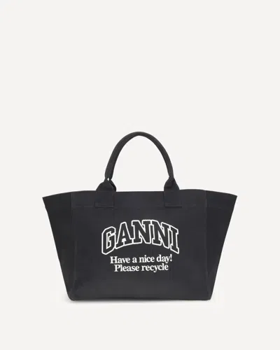 GANNI XXL CANVAS TOTE BAG